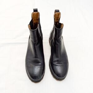 Madewell Black Leather Slip On Combat Boots Gum Soles MA426 Size 9